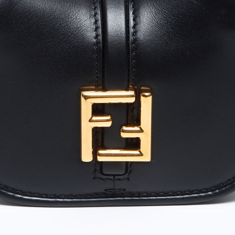 FENDI Kamon Nano 2023FW Leather Shoulder Bag black WS12937