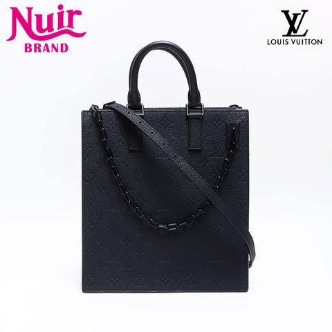 LOUIS VUITTON Monogram Sac Plat Taurillon Clemence 2way RFID Shoulder Bag black WS12940