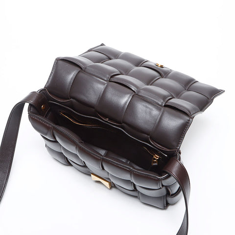 BOTTEGAVENETA Nappa leather INTRECCIATO padded cassette Shoulder Bag Brown WS12947