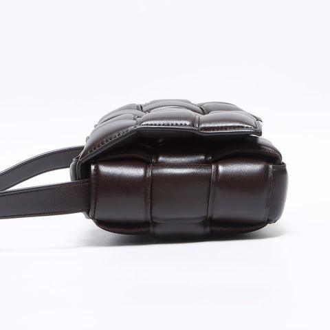 BOTTEGAVENETA Nappa leather INTRECCIATO padded cassette Shoulder Bag Brown WS12947