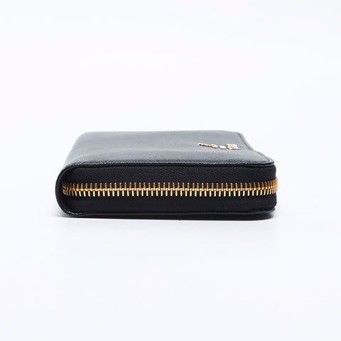 PRADA Saffiano zip around Purse black WS12965