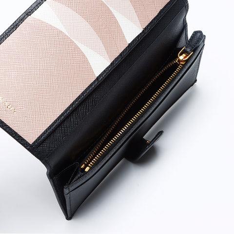 PRADA Saffiano zip around Purse black WS12967