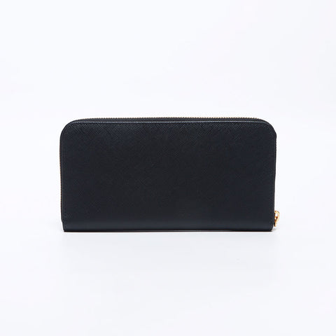 PRADA Saffiano zip around Purse black WS12967