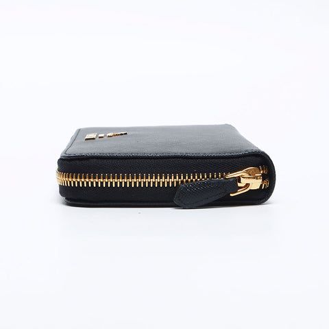 PRADA Saffiano zip around Purse black WS12967