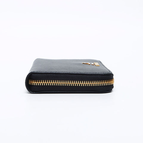 PRADA Saffiano zip around Purse black WS12967