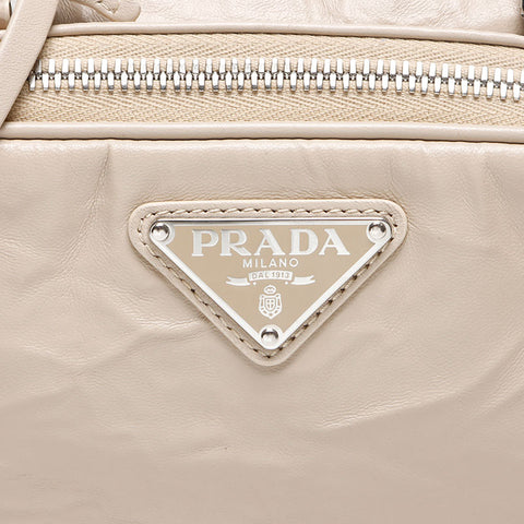 PRADA Nappa antique 2way with pouch Shoulder Bag beige WS12974