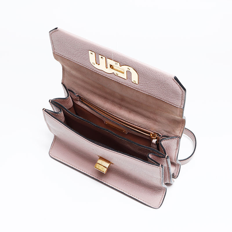 ミュウ ミュウ Miu Miu レザー ロゴ マドラス ショルダーバッグ