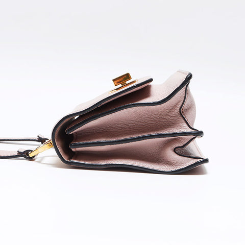 Miu Miu Leather Logo Madras Shoulder Bag pink WS12978