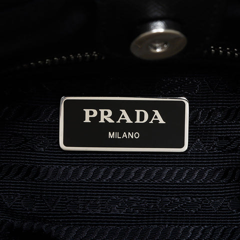 PRADA Padded quilted Tessuto nylon Tote Bag black WS12983