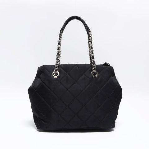 PRADA Padded quilted Tessuto nylon Tote Bag black WS12983