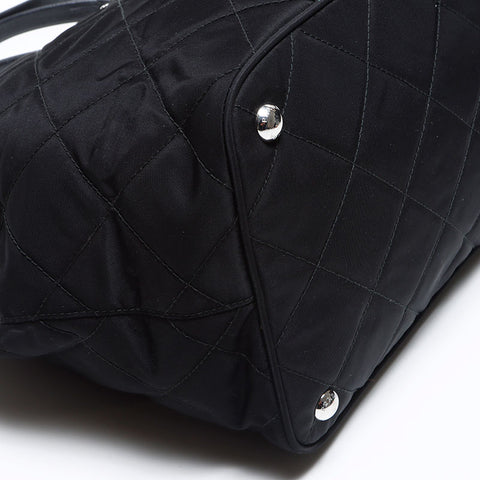 PRADA Padded quilted Tessuto nylon Tote Bag black WS12983