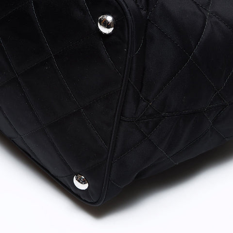 PRADA Padded quilted Tessuto nylon Tote Bag black WS12983