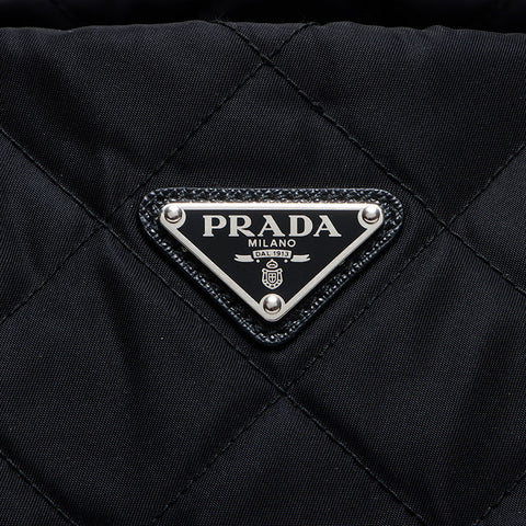 PRADA Padded quilted Tessuto nylon Tote Bag black WS12983