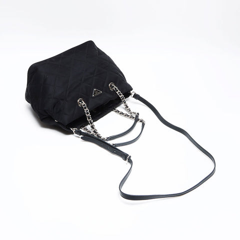 PRADA Padded quilted Tessuto nylon Tote Bag black WS12983