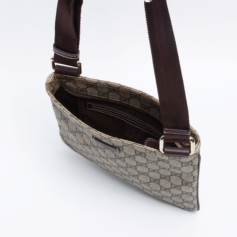 グッチ GUCCI GG スプリーム PVC ショルダーバッグ ブラウン