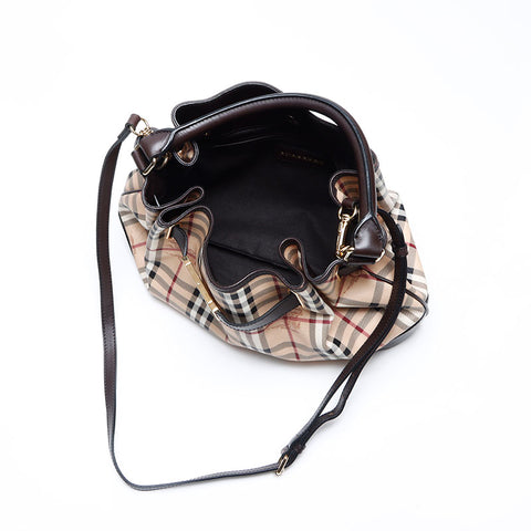BURBERRY Novacheck PVC Shoulder Bag beige WS12994