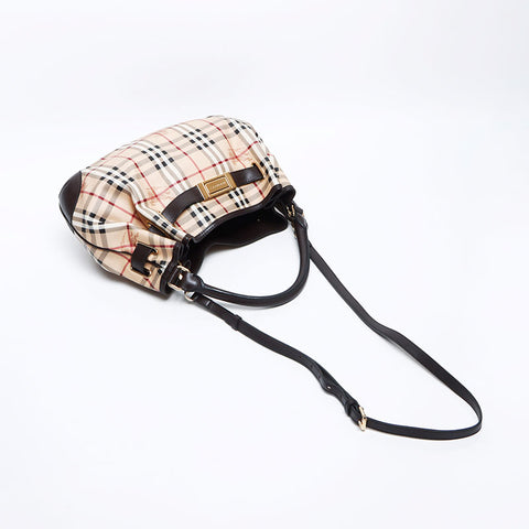 BURBERRY Novacheck PVC Shoulder Bag beige WS12994