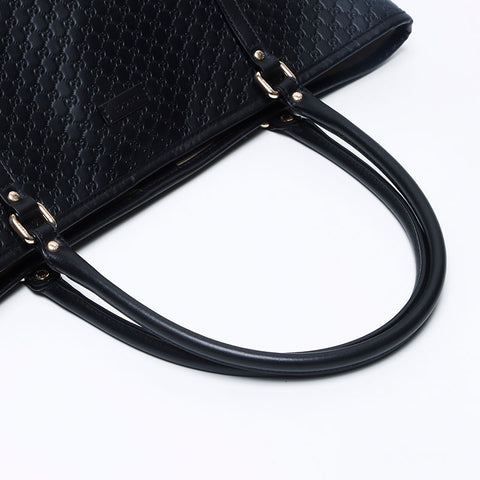 グッチ GUCCI マイクロ GG シマ レザー トートバッグ ブラック WS12998