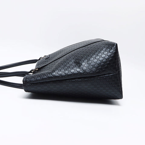 グッチ GUCCI マイクロ GG シマ レザー トートバッグ ブラック WS12998
