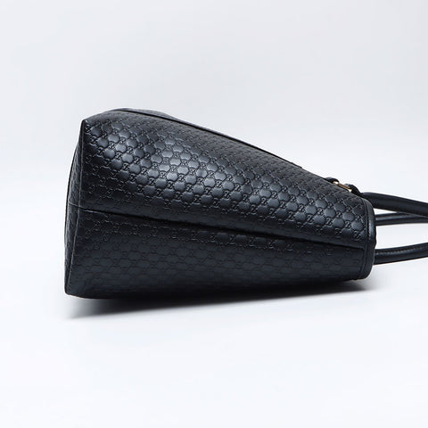 グッチ GUCCI マイクロ GG シマ レザー トートバッグ ブラック WS12998