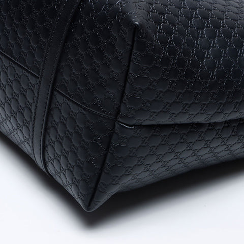 グッチ GUCCI マイクロ GG シマ レザー トートバッグ ブラック WS12998