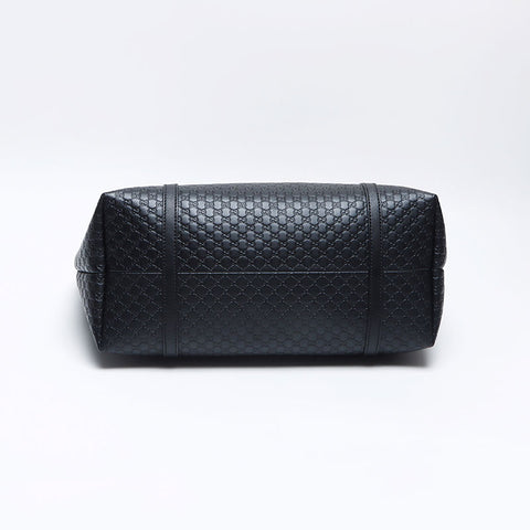 グッチ GUCCI マイクロ GG シマ レザー トートバッグ ブラック WS12998