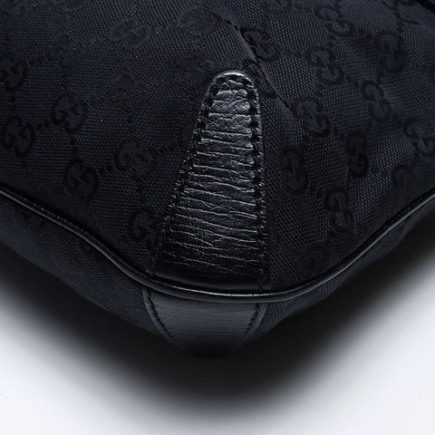 GUCCI GG canvas horsebit Shoulder Bag black WS12999