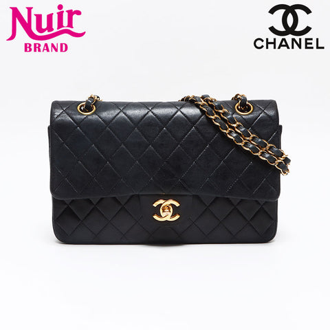 シャネル CHANEL 6番台 ダブルフラップ マトラッセ 25cm 2000-2001年 ショルダーバッグ ブラック WS13004