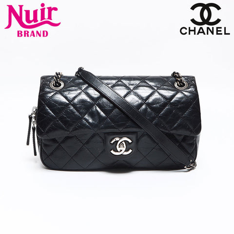 シャネル CHANEL チェーン レザー シルバー金具 20番台 2014-2015 ショルダーバッグ ブラック WS13005