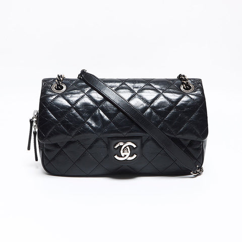 シャネル CHANEL チェーン レザー シルバー金具 20番台 2014-2015 ショルダーバッグ ブラック WS13005