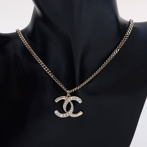 CHANEL L24P 2024 COCO Mark Rhinestone Necklace gold WS13007