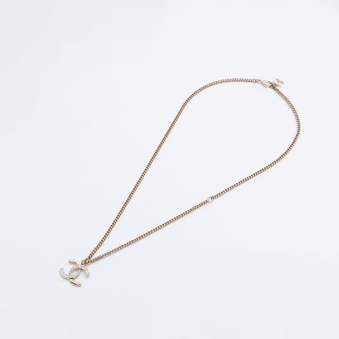 CHANEL L24P 2024 COCO Mark Rhinestone Necklace gold WS13007