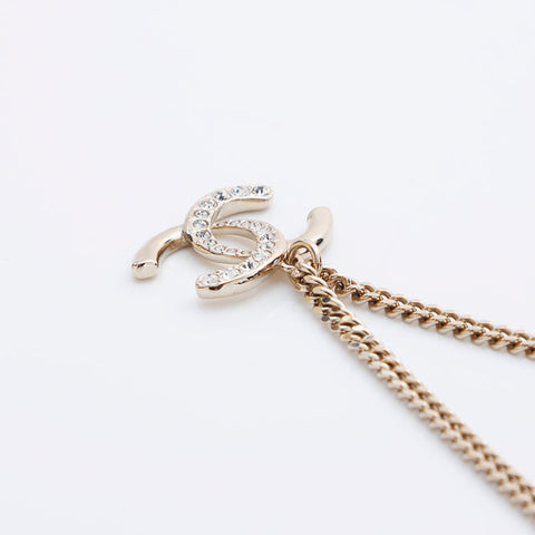 CHANEL L24P 2024 COCO Mark Rhinestone Necklace gold WS13007