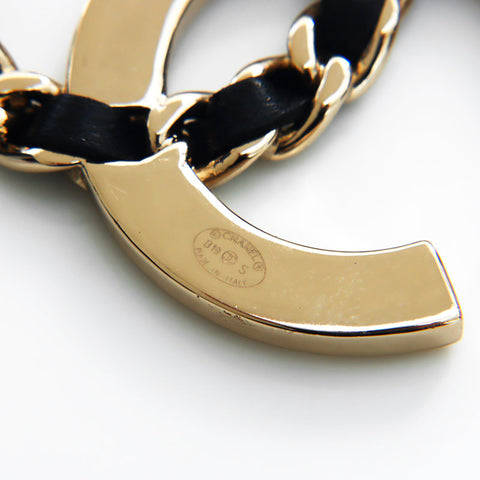 CHANEL B19S 2019 COCO Mark Rhinestone Leather Brooch gold WS13009