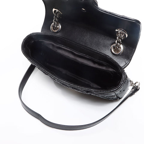 グッチ GUCCI GGマーモント スパンコール ショルダーバッグ ブラック WS13012