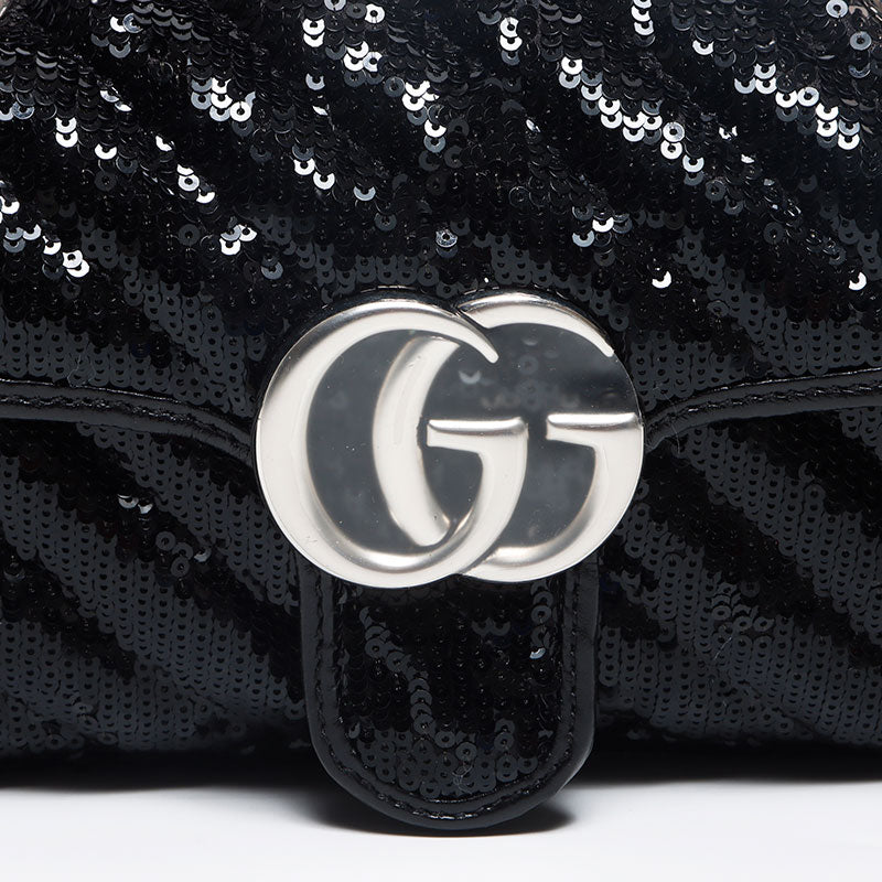 グッチ GUCCI GGマーモント スパンコール ショルダーバッグ ブラック 