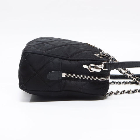 PRADA Quilted Nylon Tessuto Shoulder Bag black WS13019