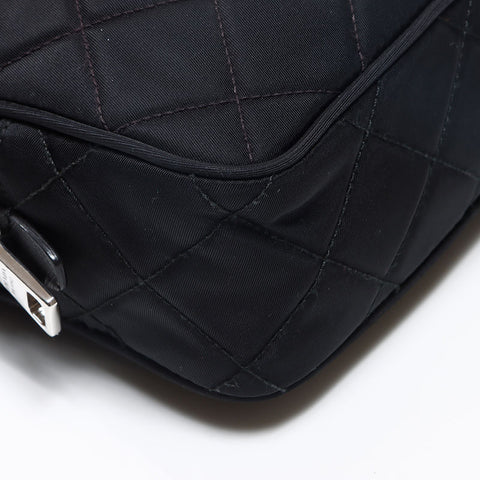 PRADA Quilted Nylon Tessuto Shoulder Bag black WS13019
