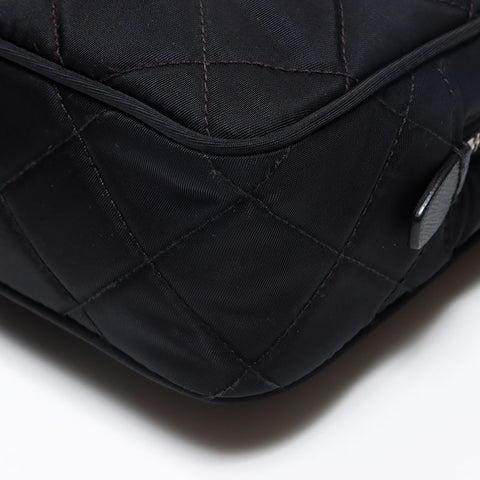 PRADA Quilted Nylon Tessuto Shoulder Bag black WS13019