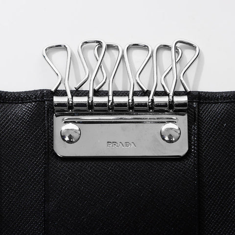 PRADA Saffiano 1MH523 6-row Tessuto Key holder  black WS13022