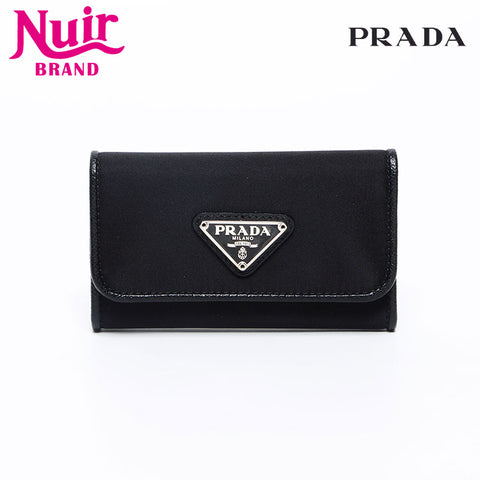 PRADA Saffiano 1MH523 6-row Tessuto Key holder  black WS13022