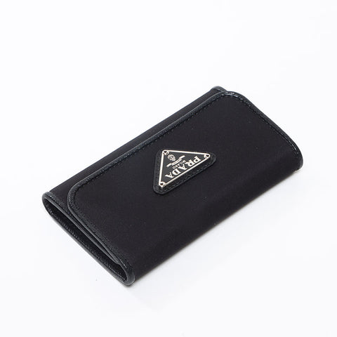 PRADA Saffiano 1MH523 6-row Tessuto Key holder  black WS13022