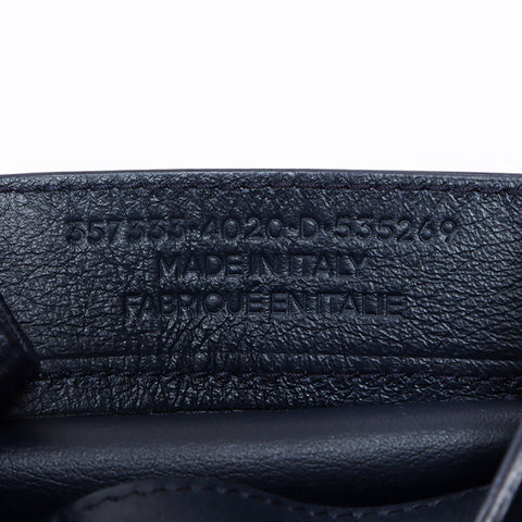 バレンシアガ BALENCIAGA ミニペーパー レザー 2way ハンドバッグ ネイビー WS13024