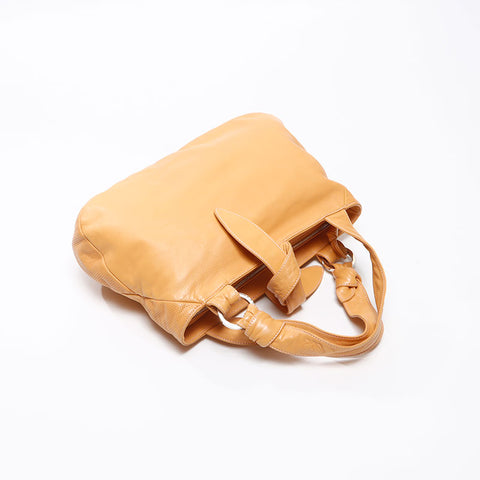 ロエベ LOEWE レザー アナグラム ハンドバッグ イエロー WS13026