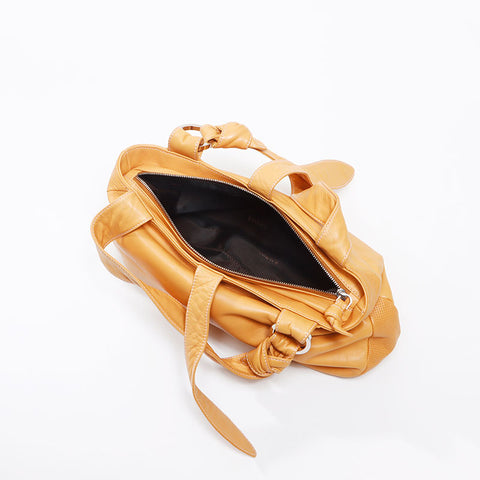 ロエベ LOEWE レザー アナグラム ハンドバッグ イエロー WS13026
