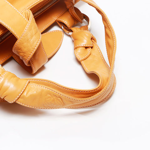ロエベ LOEWE レザー アナグラム ハンドバッグ イエロー WS13026