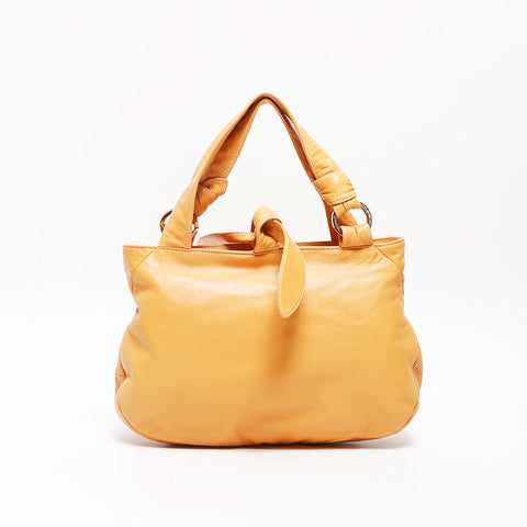 ロエベ LOEWE レザー アナグラム ハンドバッグ イエロー WS13026