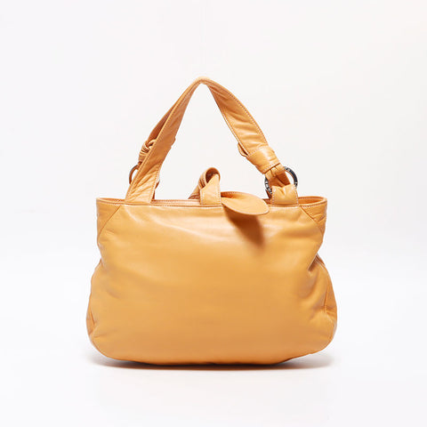 ロエベ LOEWE レザー アナグラム ハンドバッグ イエロー WS13026