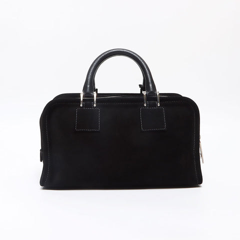 ロエベ LOEWE アマソナ ビーズ 鍵付き スエード ハンドバッグ ブラック WS13027