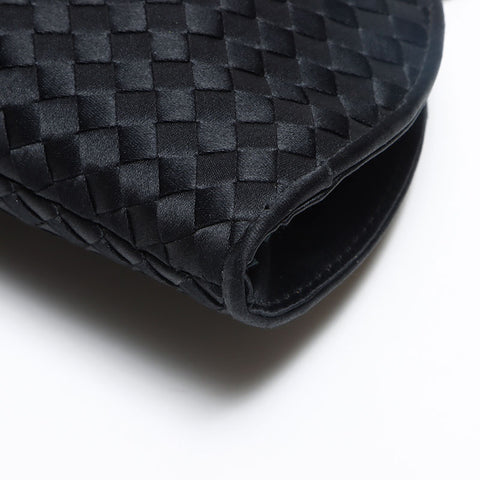 BOTTEGAVENETA INTRECCIATO 荷叶边斜挎包 黑色 WS13028